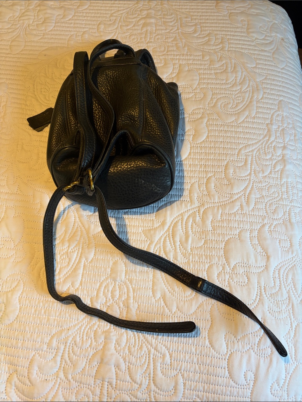 Vintage Coach Black Pebbled Leather Mini Backpack - Picture 3 of 10